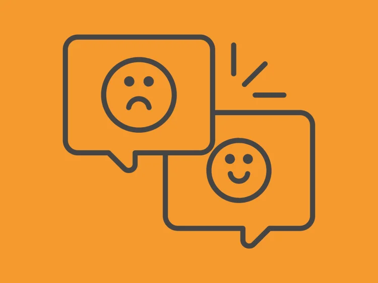 An image showing negative and positive emtoions