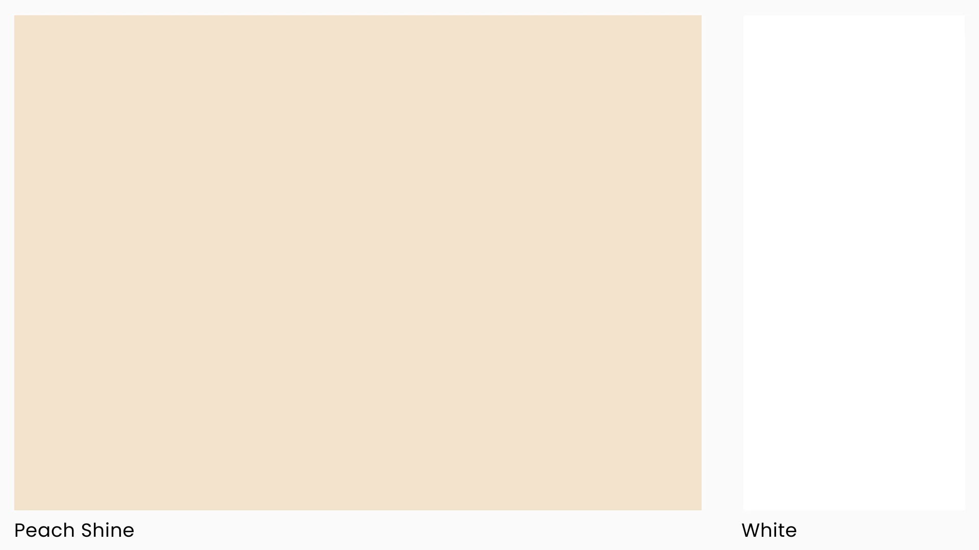 A colour combination of Peach Shine and White