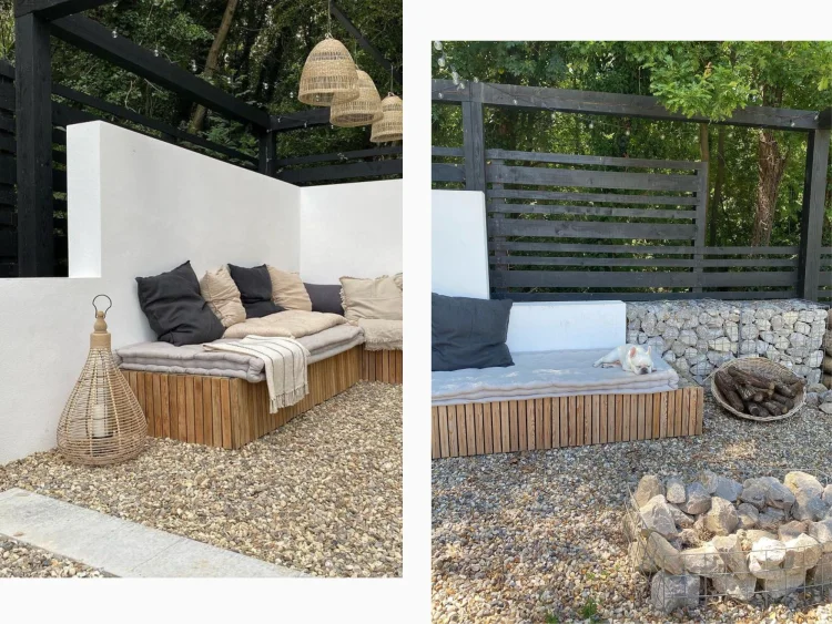 A garden wall painted with White masonry paint