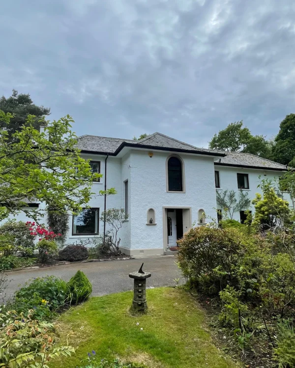 Alasdair Chamber's house painted with white masonry paint
