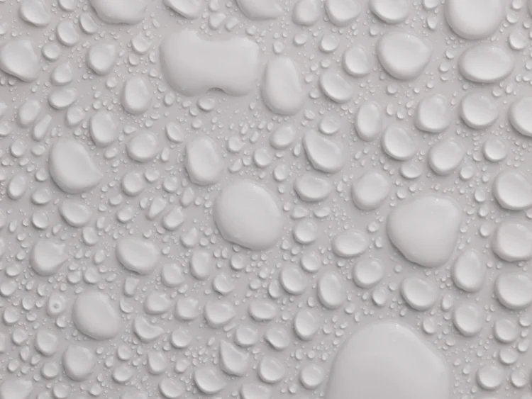 Condensation on a white interior wall