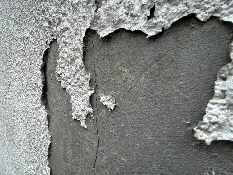 Damp on an external wall causing damage