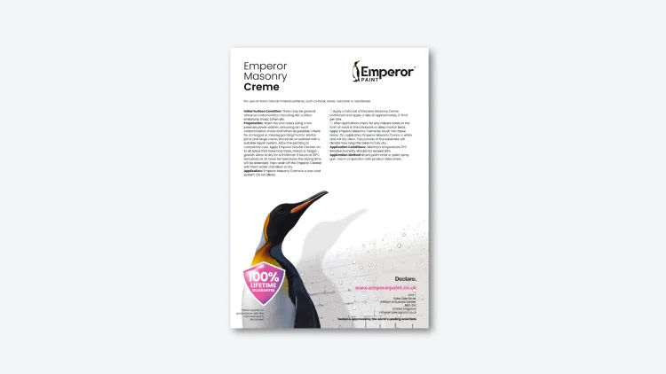 Emperor Masonry Creme Datasheet