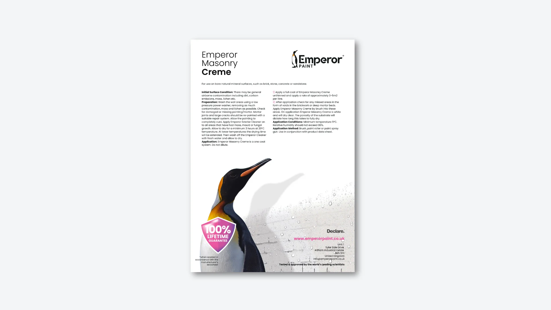 Emperor Masonry Creme Datasheet