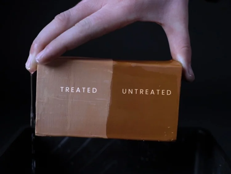 Untreated and Treated brick with Emperor Masonry Creme.