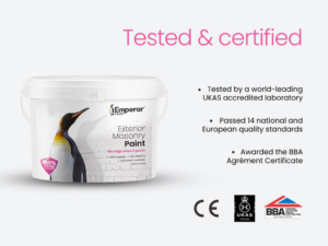 Emperor Masonry Paint in tested and certified