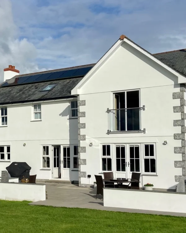 Gary Jordan's house painted with white masonry paint
