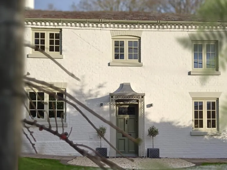 Home exterior painted in heritage white
