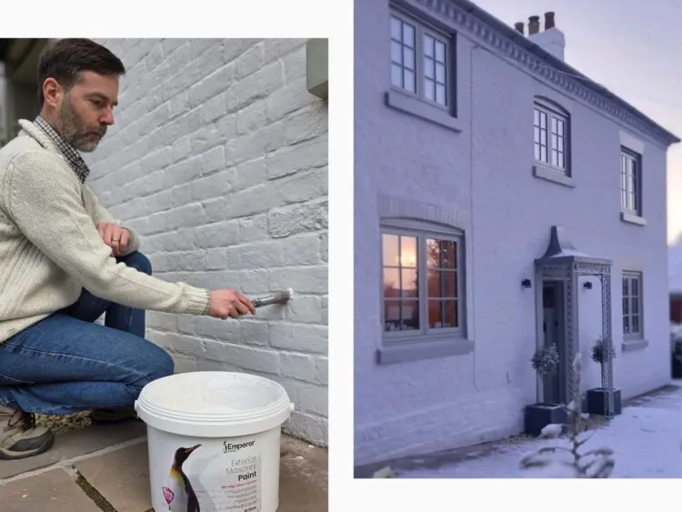 A man painting a home