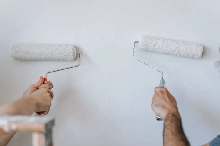 Painting a wall white