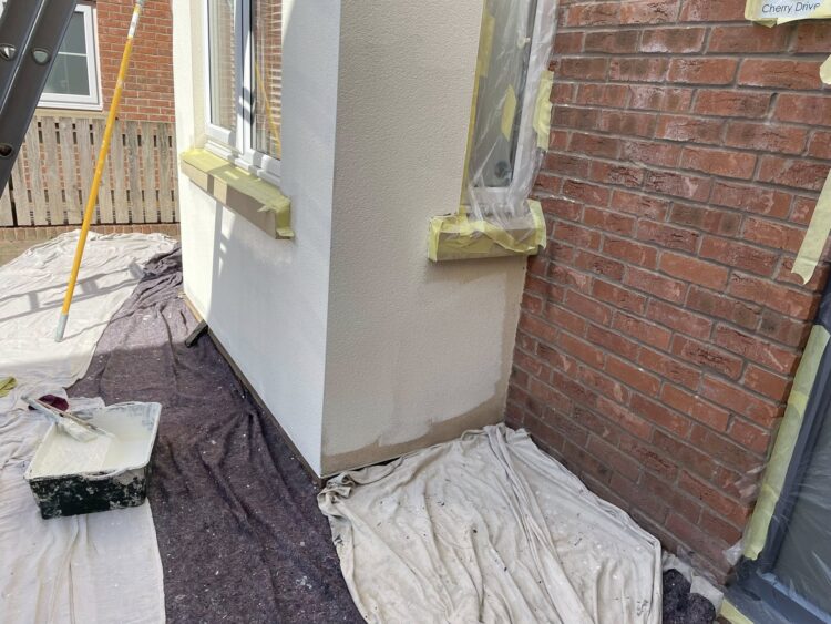 During painting exterior