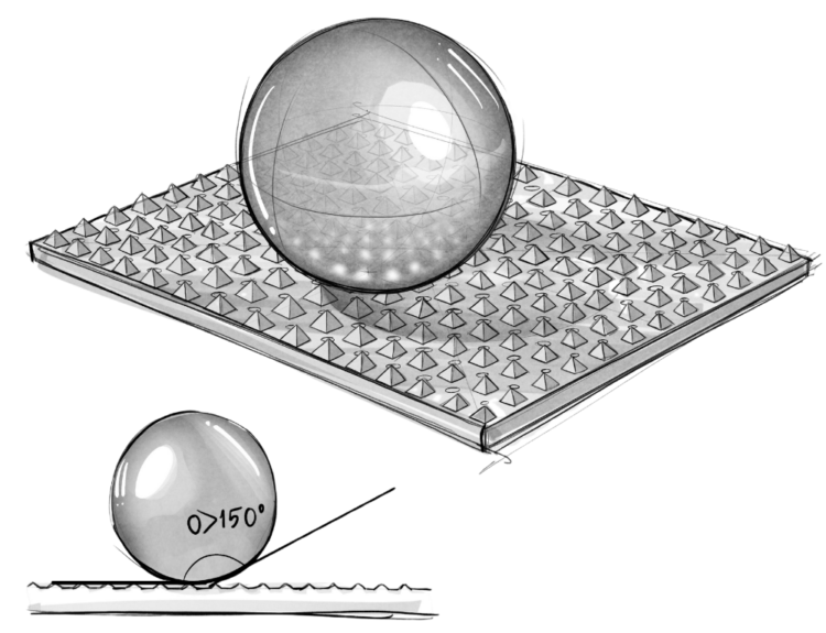 Super hydrophobic drawing