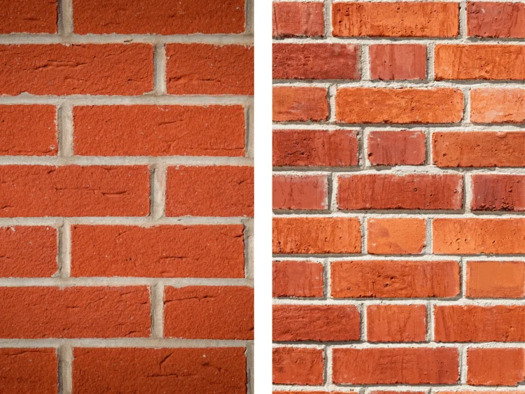 One solid wall brick wall and one cavity wall