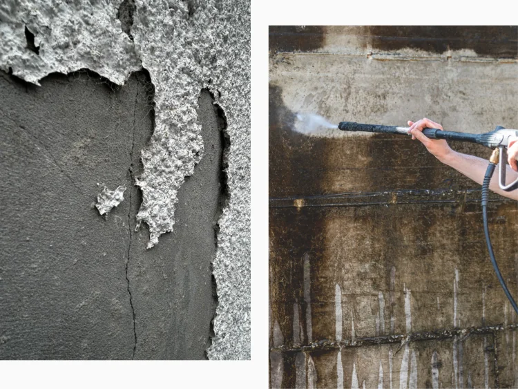 Preparation of concrete walls