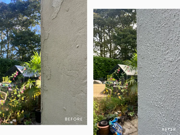 Render before and after being repaired