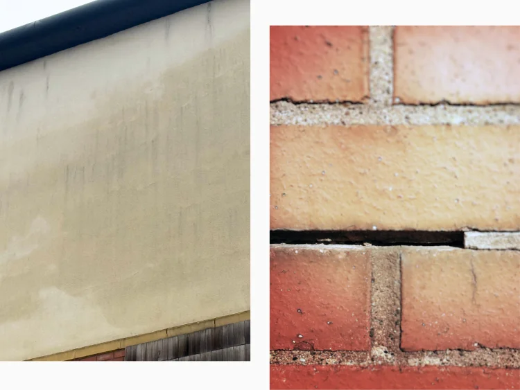 Signs showing water entering through an exterior wall