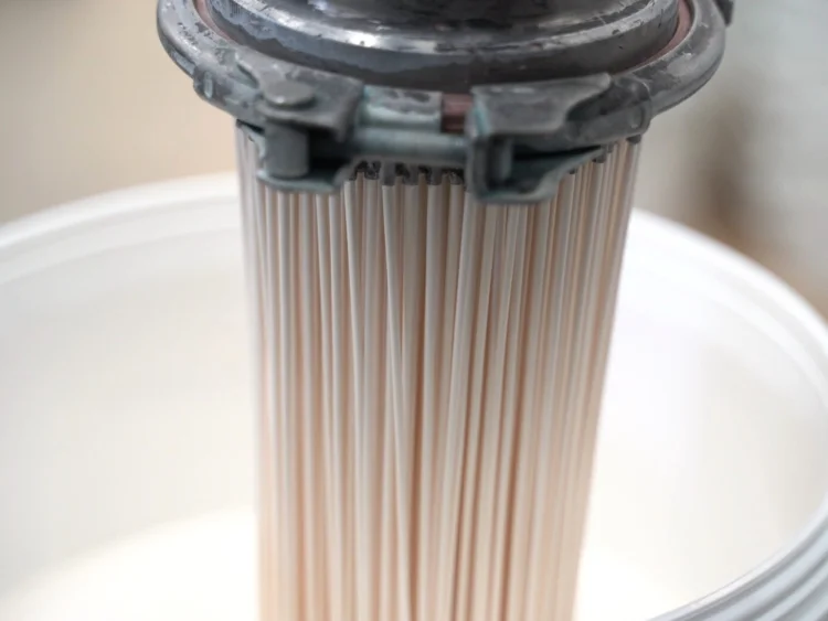 Silicone masonry paint being made