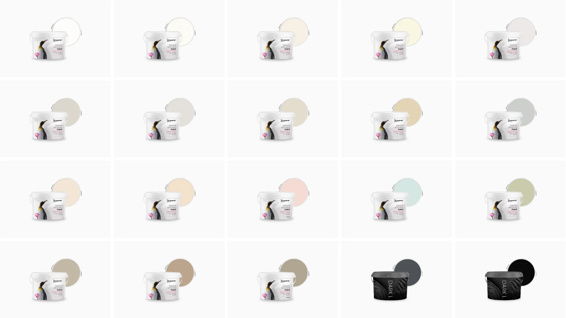 The full Emperor Paint Colour Range