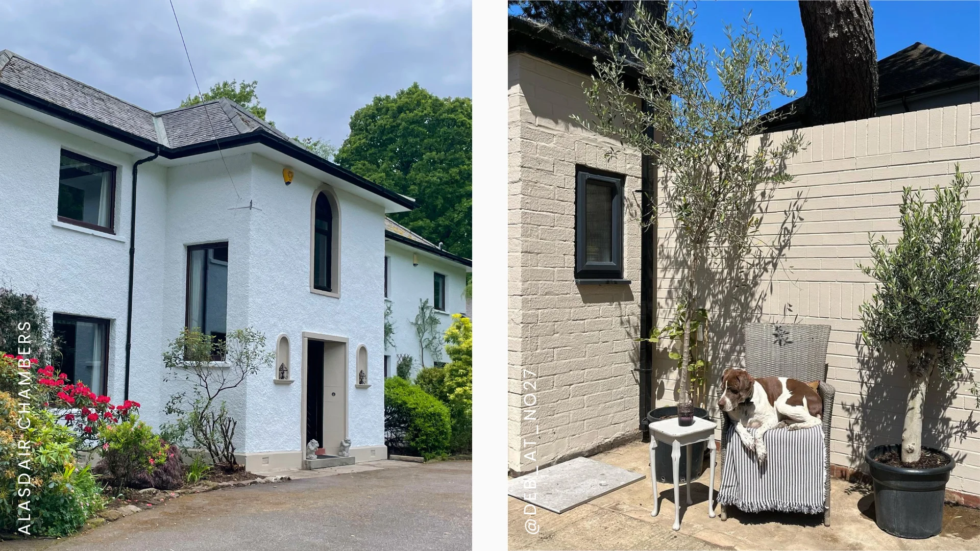 Two projects using brown masonry paint