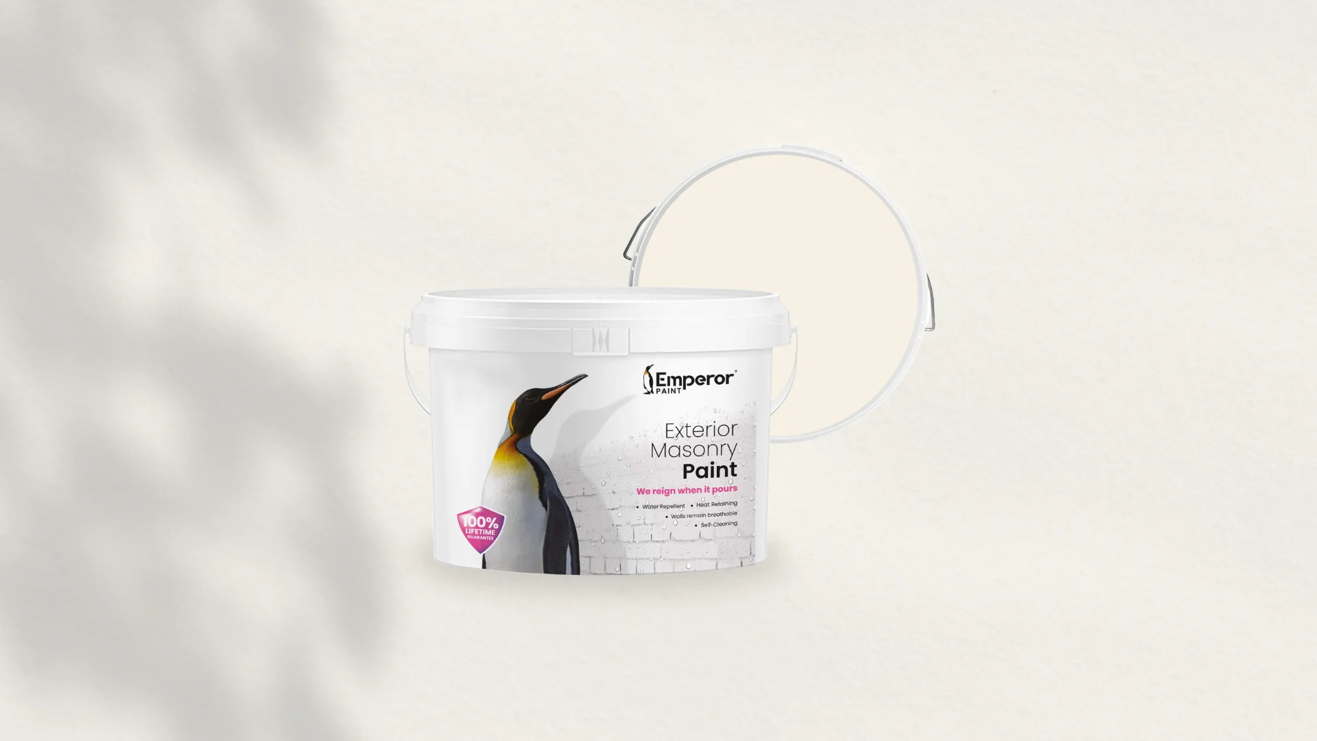 Warm white masonry paint