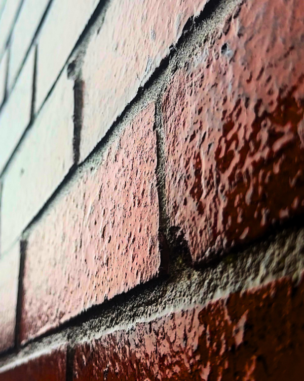 Wet bricks from rainfall