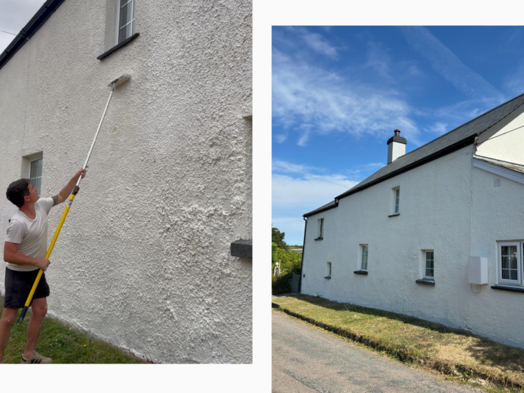Betty's cottage applying Emperor Masonry Paint
